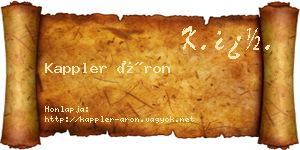 Kappler Áron névjegykártya